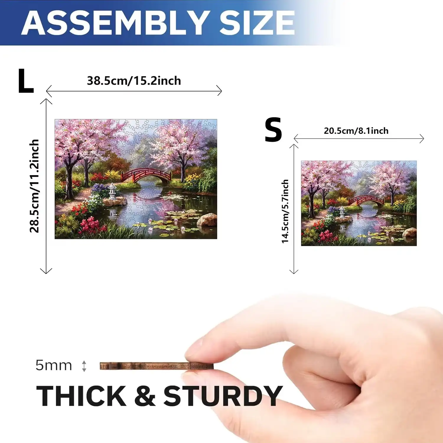 Landscape Of Cherry Trees Wooden Jigsaw Puzzle - Image 3