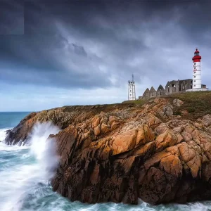 Lighthous On The Cliff Wooden Jigsaw Puzzle