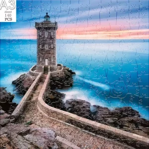 Lighthous On The Cliff Wooden Jigsaw Puzzle