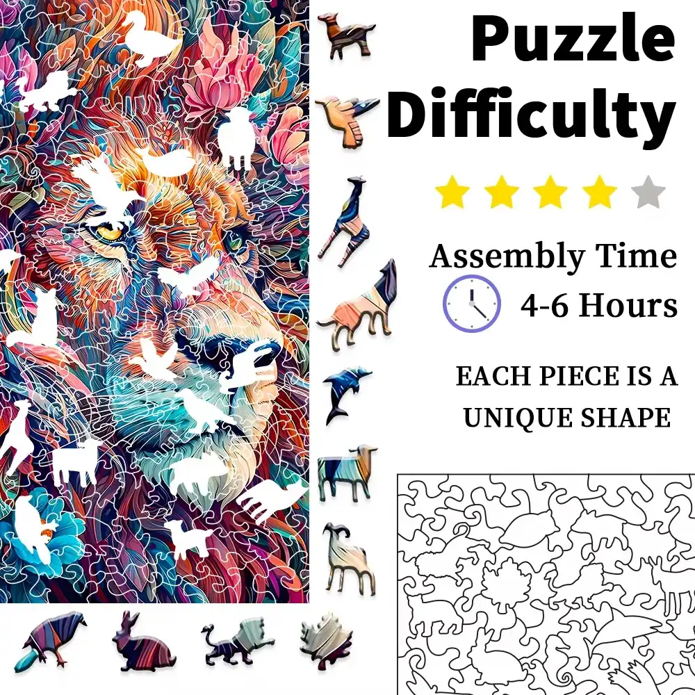 Lion Wooden Jigsaw puzzle - Image 3