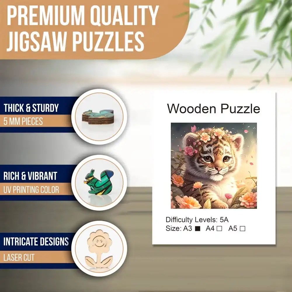 Little Tiger Wooden Jigsaw Puzzle - Image 2