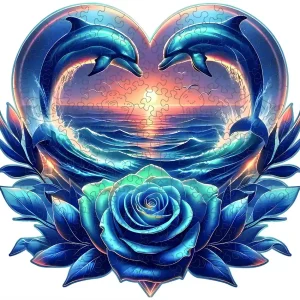 Love Dolphins Wooden Jigsaw Puzzle