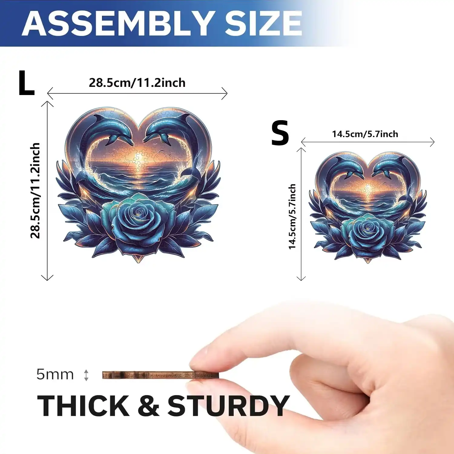 Love Dolphins Wooden Jigsaw Puzzle - Image 3