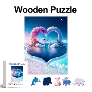 Loving Swans Wooden Jigsaw Puzzle