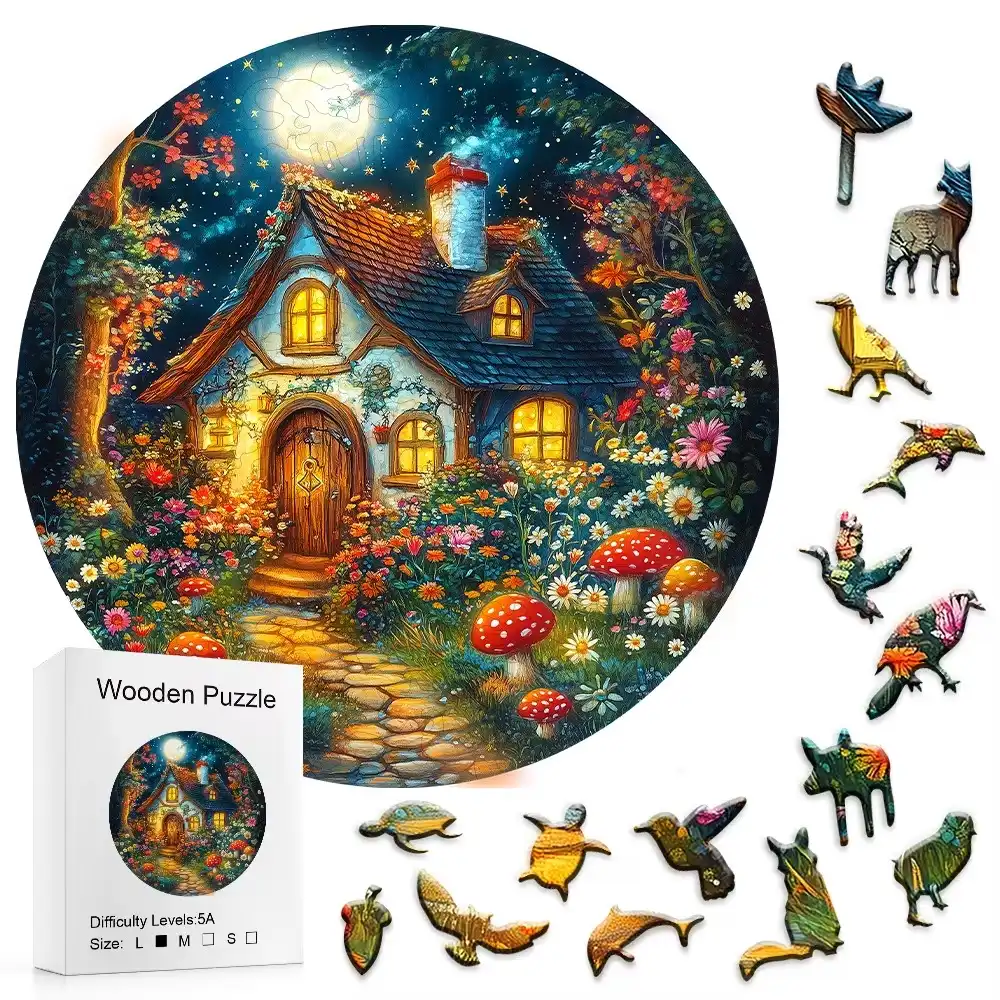 Magic Forest Cabin Wooden Jigsaw puzzle - Image 3