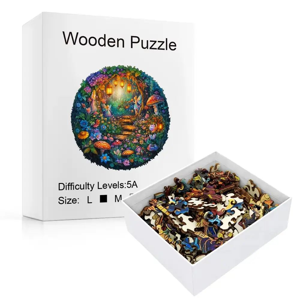 Magic Mushroom Path Wooden Jigsaw Puzzle - Image 2