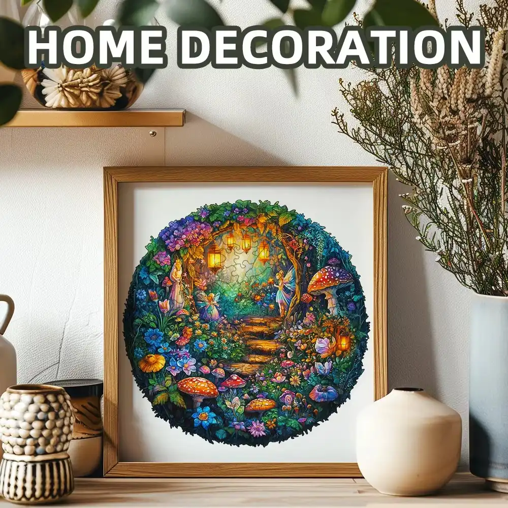 Magic Mushroom Path Wooden Jigsaw Puzzle - Image 3