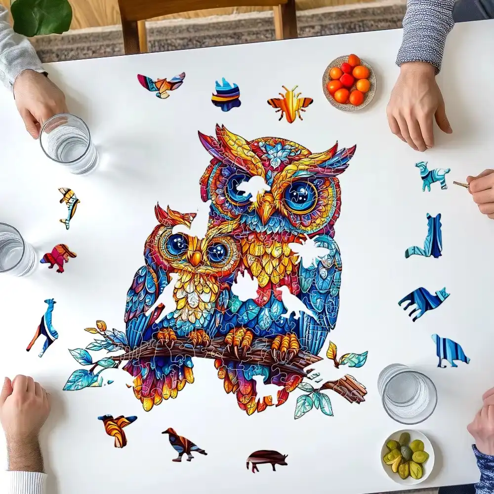 Owl Family Wooden Jigsaw Puzzle - Image 2
