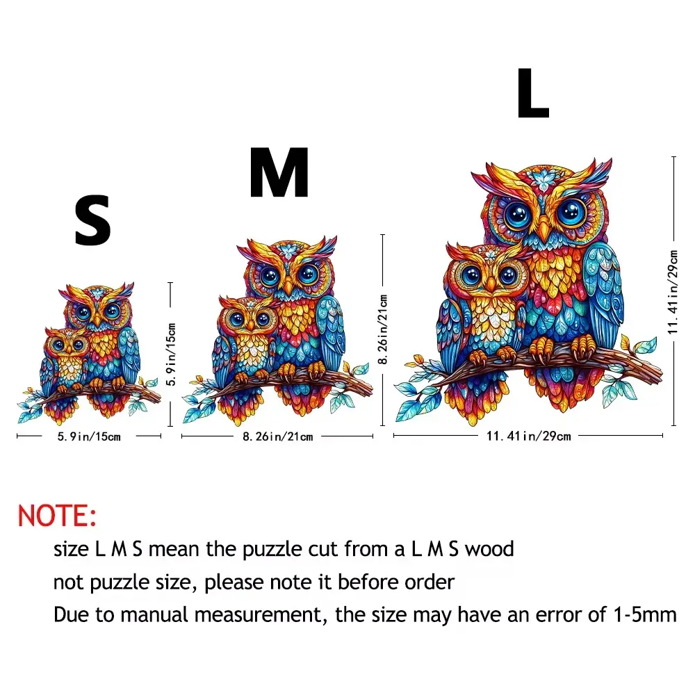 Owl Family Wooden Jigsaw Puzzle - Image 3