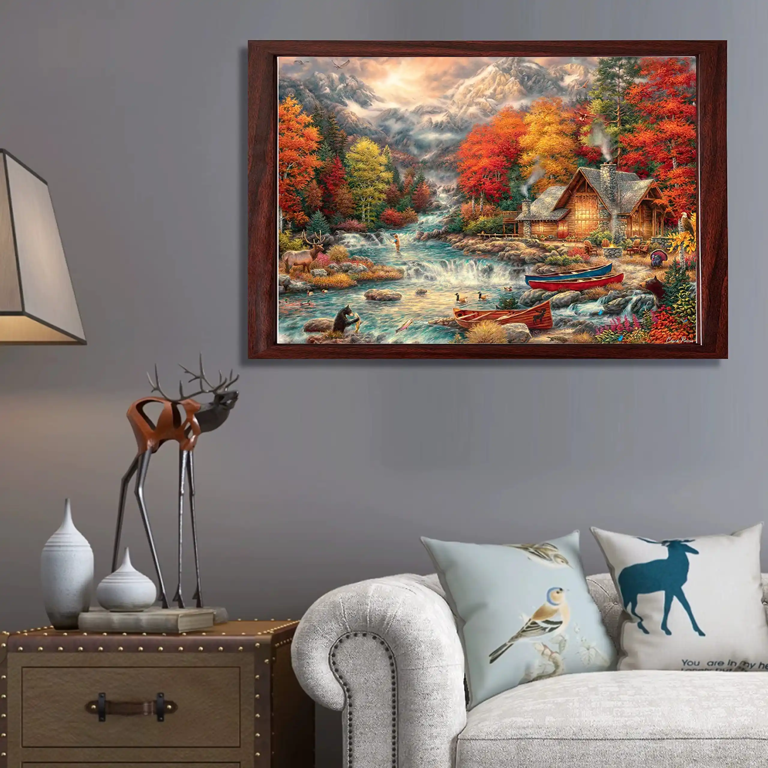 Mountain In Autumn Wooden Jigsaw Puzzle - Image 3