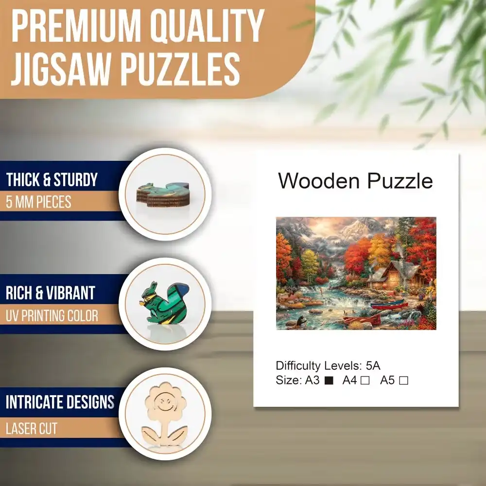 Mountain In Autumn Wooden Jigsaw Puzzle - Image 2