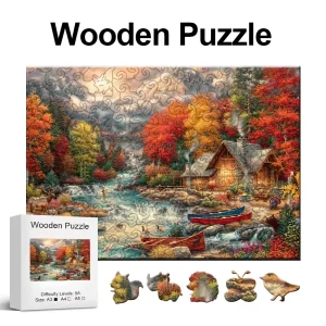 Mountain In Autumn Wooden Jigsaw Puzzle