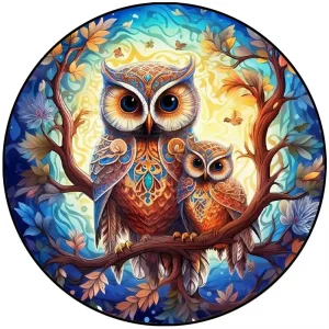 Owl Falimy Wooden Jigsaw Puzzle