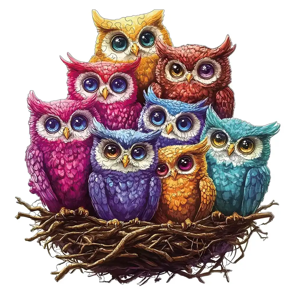 Owl Family Wooden Jigsaw Puzzle