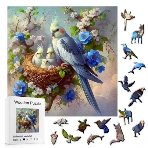 Parrot Family Wooden Jigsaw Puzzle