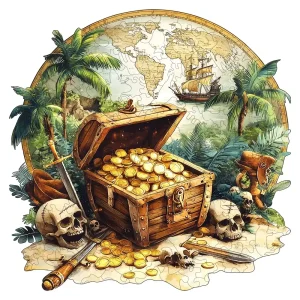 Pirate Treasure World Wooden Jigsaw Puzzle