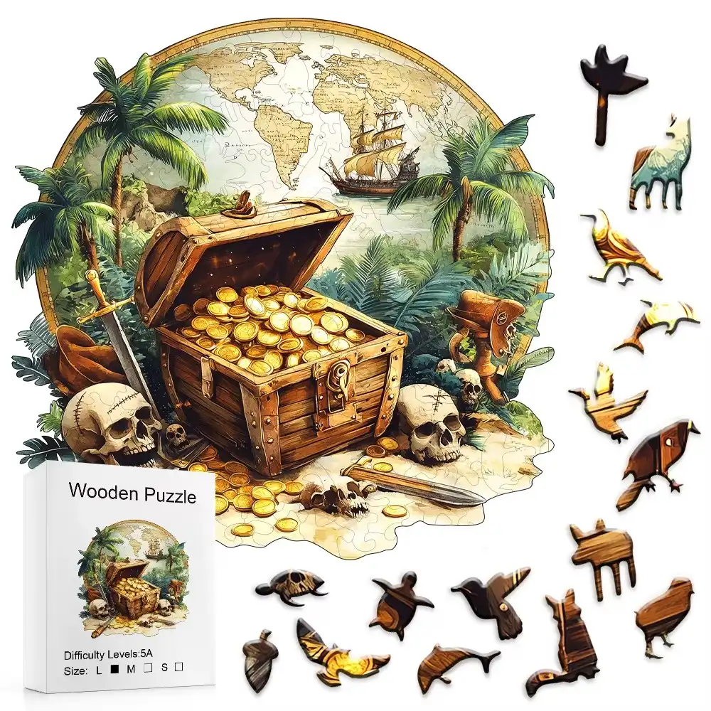 Pirate Treasure World Wooden Jigsaw Puzzle - Image 2