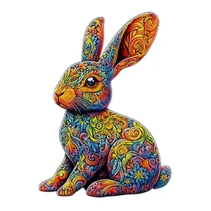 Rabbit-shaped Wooden Jigsaw Puzzle