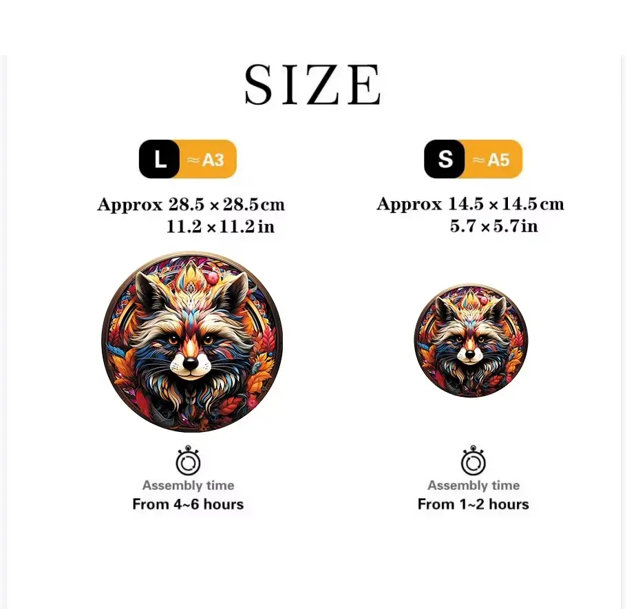 Raccoon Wooden Jigsaw Puzzle - Image 5