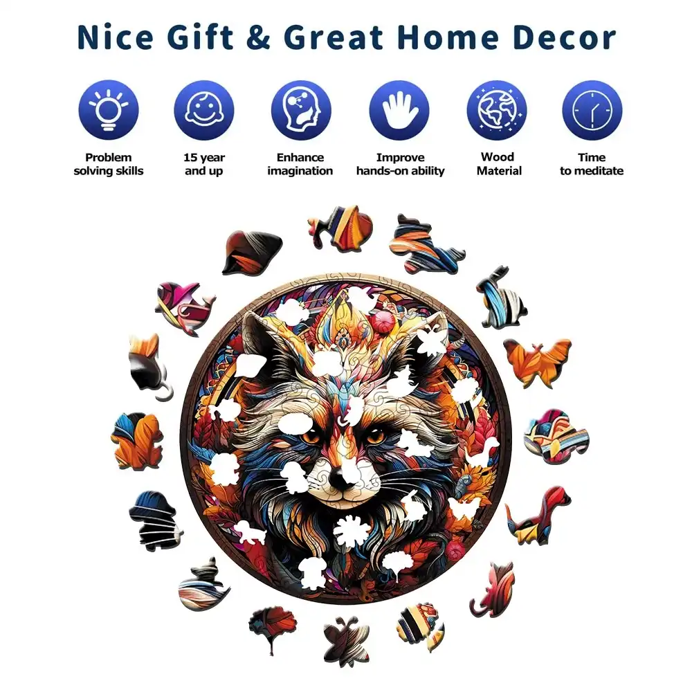 Raccoon Wooden Jigsaw Puzzle - Image 4