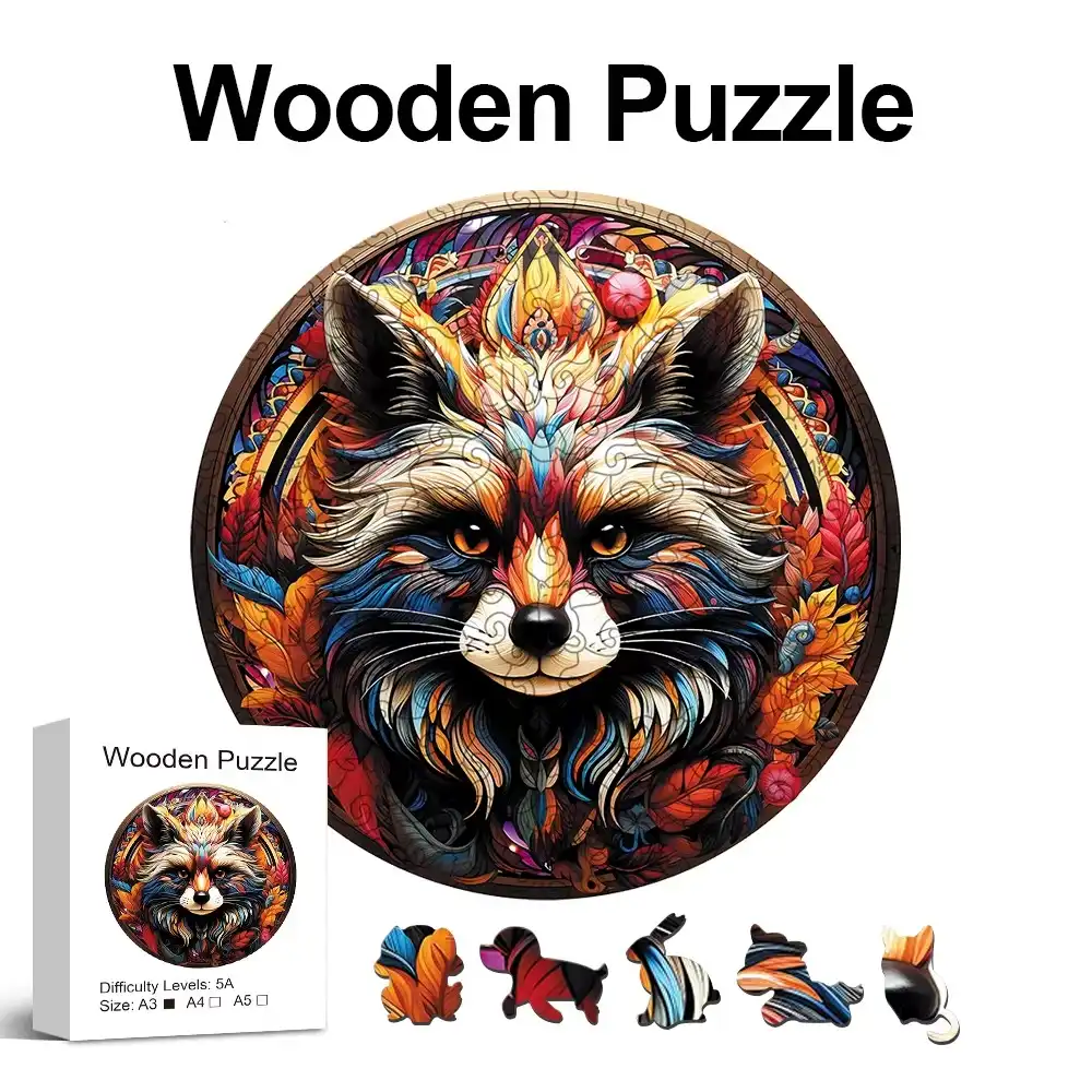 Raccoon Wooden Jigsaw Puzzle