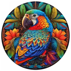 Rainbow Parrot Wooden Jigsaw Puzzle