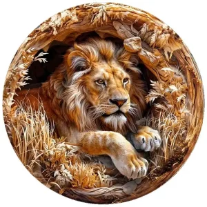 Resting Lion Wooden Jigsaw Puzzle