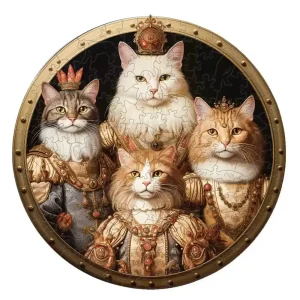Royal Cats Wooden Jigsaw Puzzle