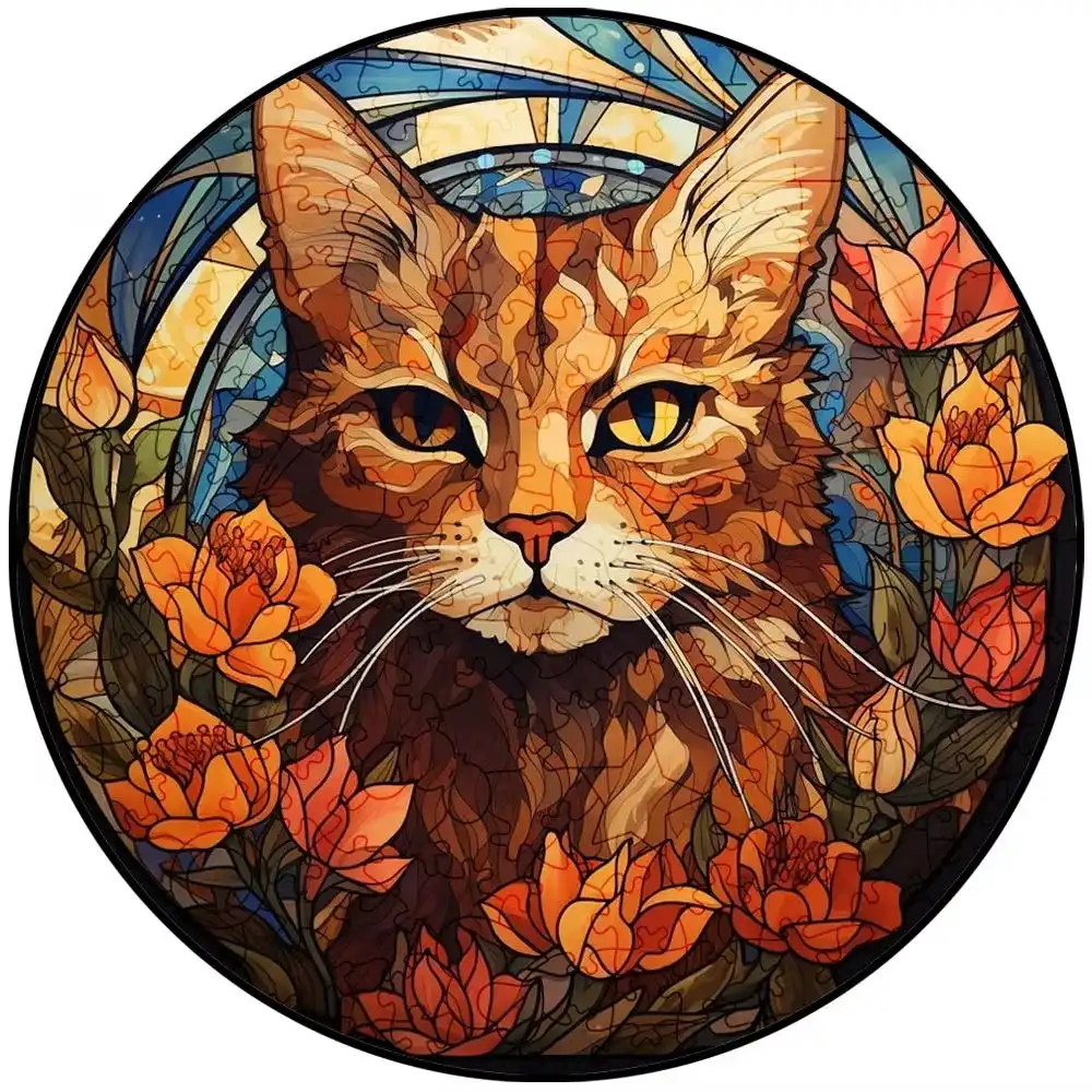 Rusty Cat Wooden Jigsaw Puzzle