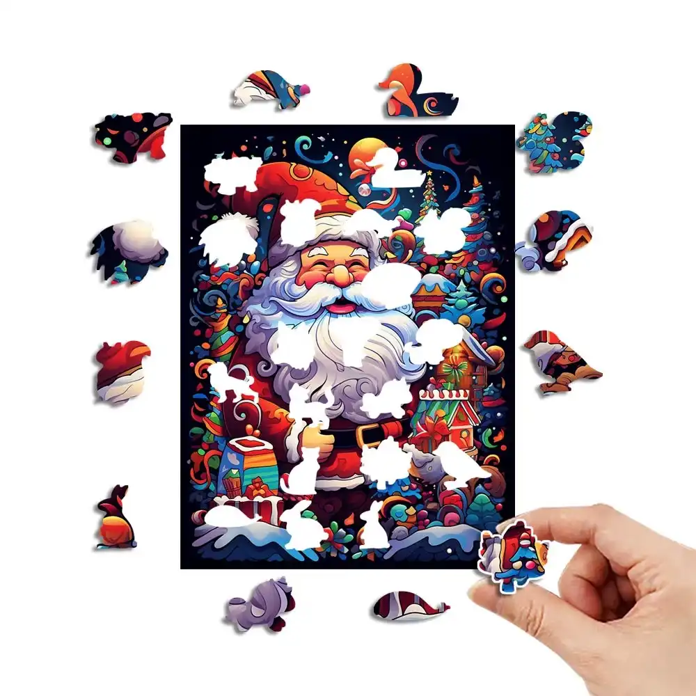 Santa Claus Wooden Jigsaw Puzzle - Image 2