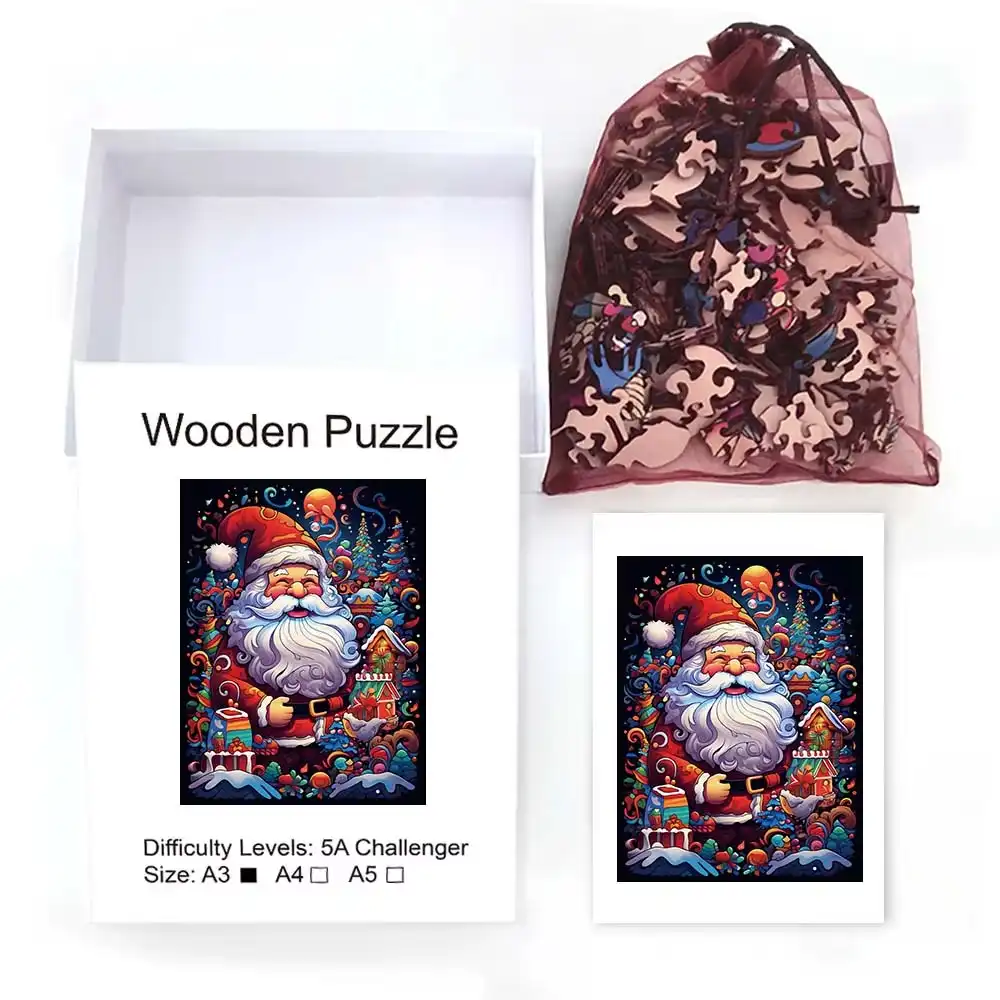 Santa Claus Wooden Jigsaw Puzzle - Image 5