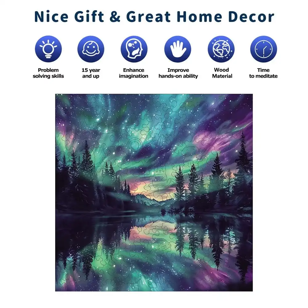 Scenery Under The Starry Sky Wooden Jigsaw Puzzle - Image 6