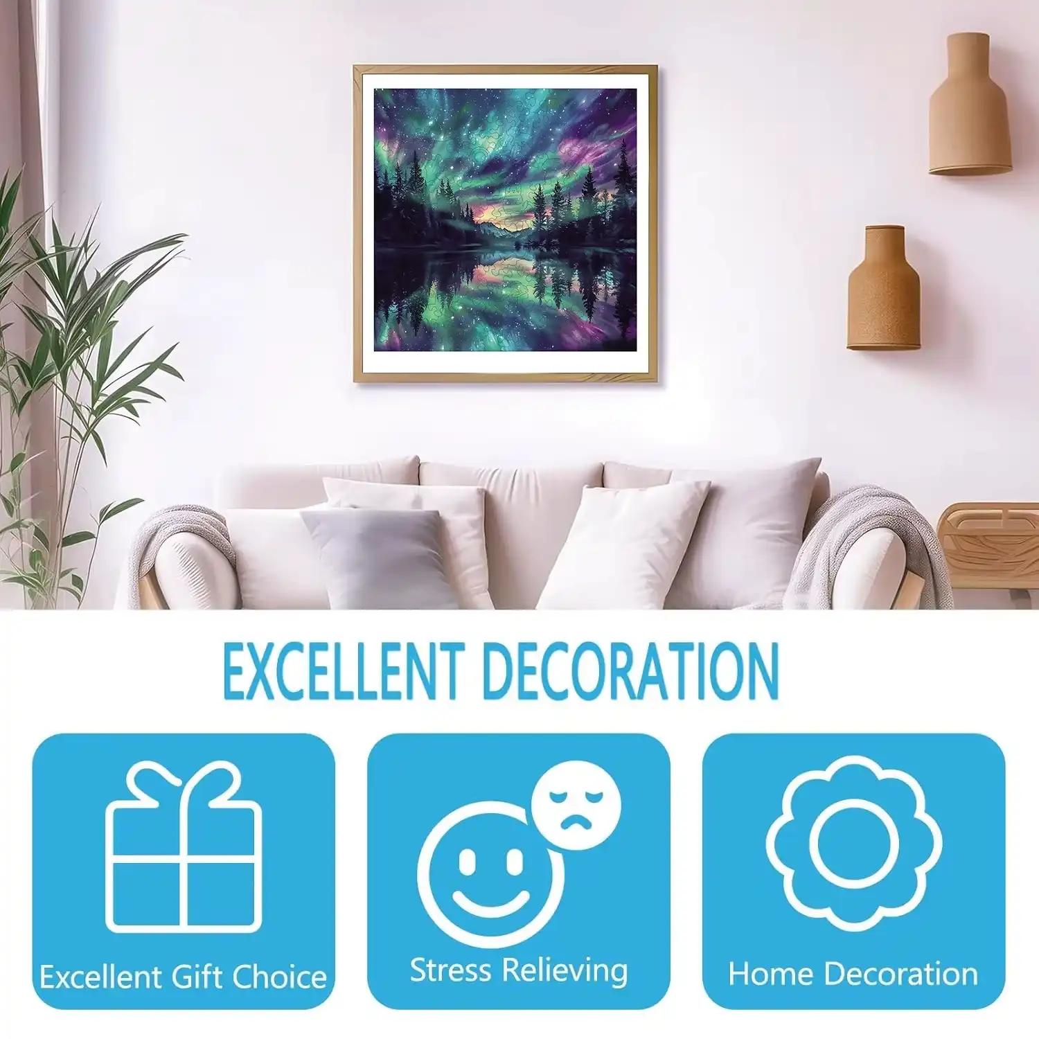 Scenery Under The Starry Sky Wooden Jigsaw Puzzle - Image 3