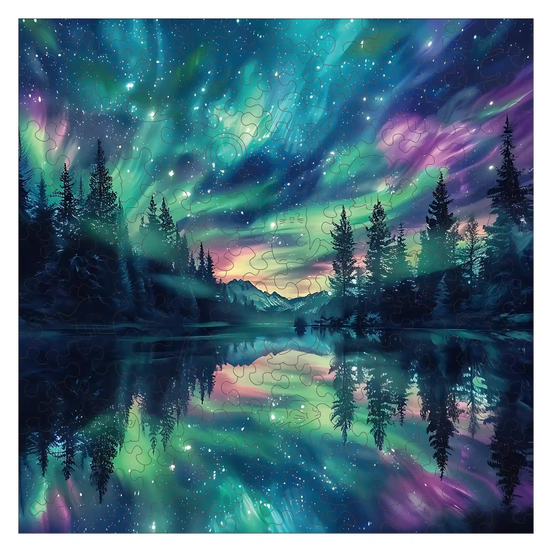 Scenery Under The Starry Sky Wooden Jigsaw Puzzle