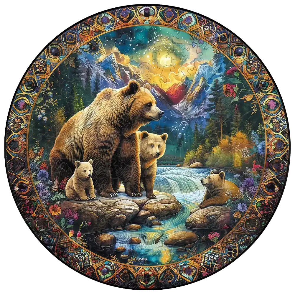 Bear Family Wooden Jigsaw Puzzle