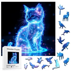 Shining Kitten Wooden Jigsaw Puzzle