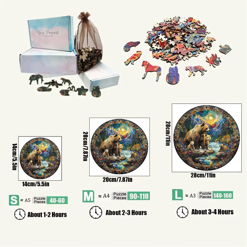 Bear Family Wooden Jigsaw Puzzle - Image 2