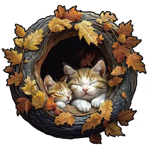 Sleeping Cats Wooden Jigsaw Puzzle