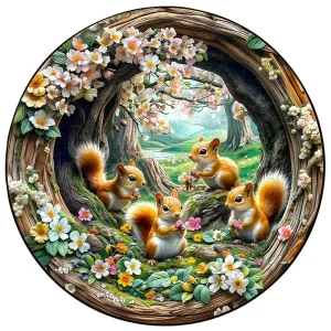 Squirel Family Wooden Jigsaw Puzzle