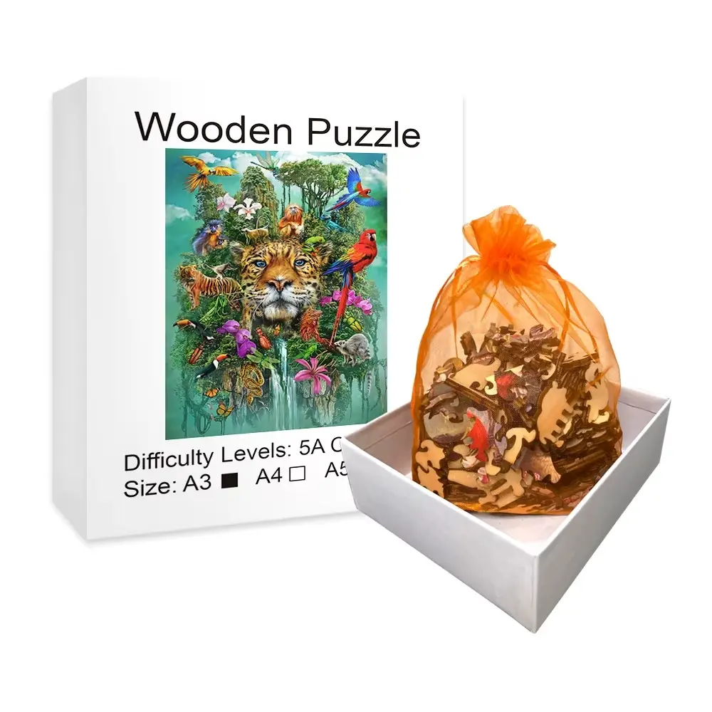 Sun God Tiger Wooden Jigsaw Puzzle - Image 2