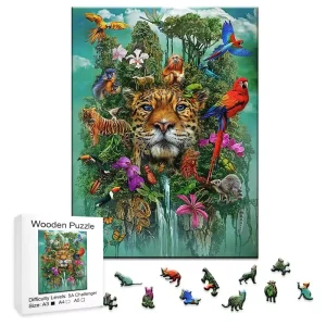 Sun God Tiger Wooden Jigsaw Puzzle