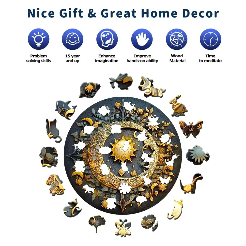 Sunflowers Mandala Wooden Jigsaw Puzzle - Image 2