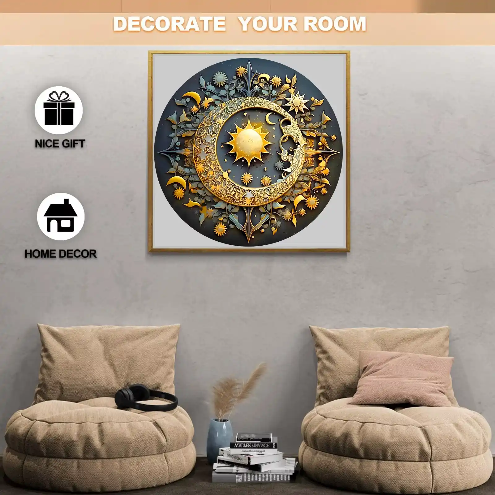 Sunflowers Mandala Wooden Jigsaw Puzzle - Image 5