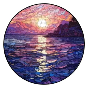 Sunset By The Lake Wooden Jigsaw Puzzle