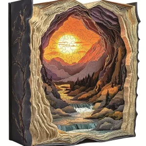 Sunset In The Book Wooden Jigsaw Puzzle