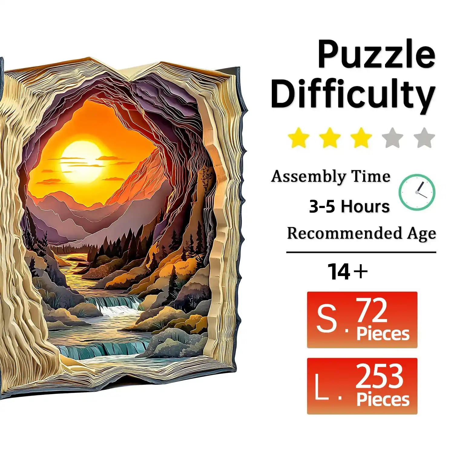 Sunset In The Book Wooden Jigsaw Puzzle - Image 2