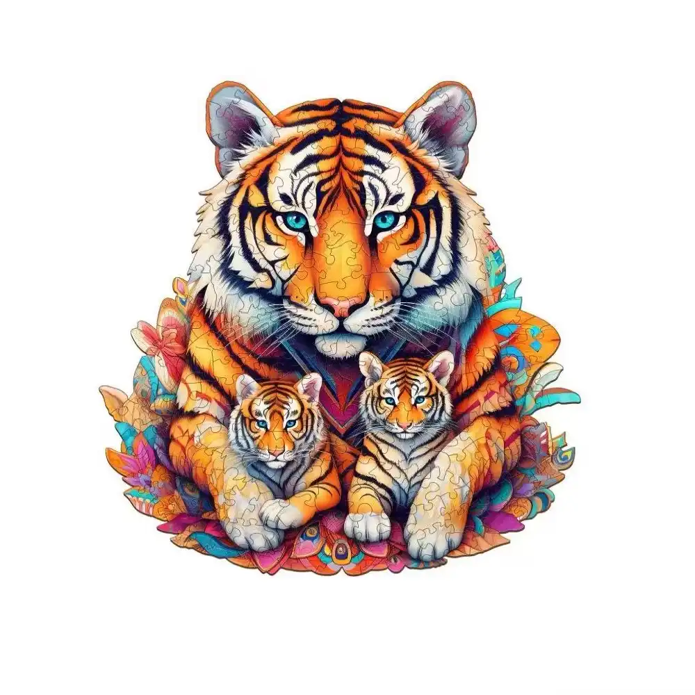 Tiger Family Wooden Jigsaw Puzzle