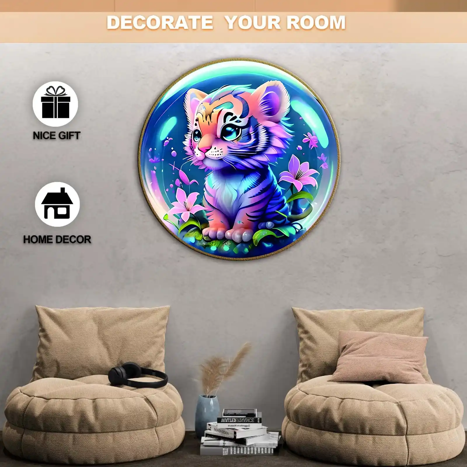 Tiger In Bubble Wooden Jigsaw Puzzle - Image 2