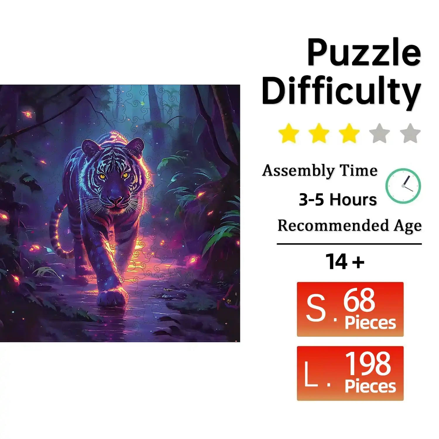 Tiger Wooden Jigsaw Puzzle - Image 2