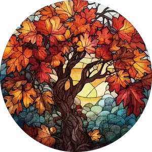 Tree In Autumn Wooden Jigsaw Puzzle